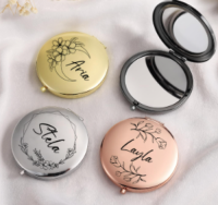 Custom Decorative Compact Mirrors and Matching Badges